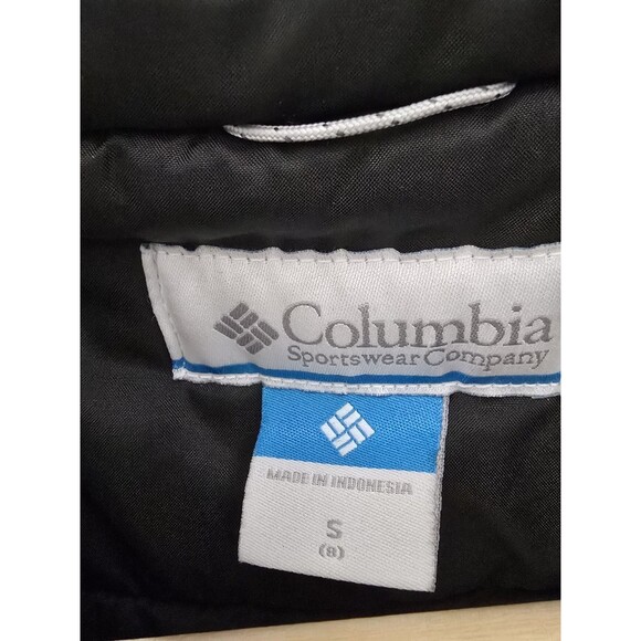 Columbia Hooded Winter Jacket Kids Small 8 Black Grey Full Zip Insulated - Picture 6 of 10